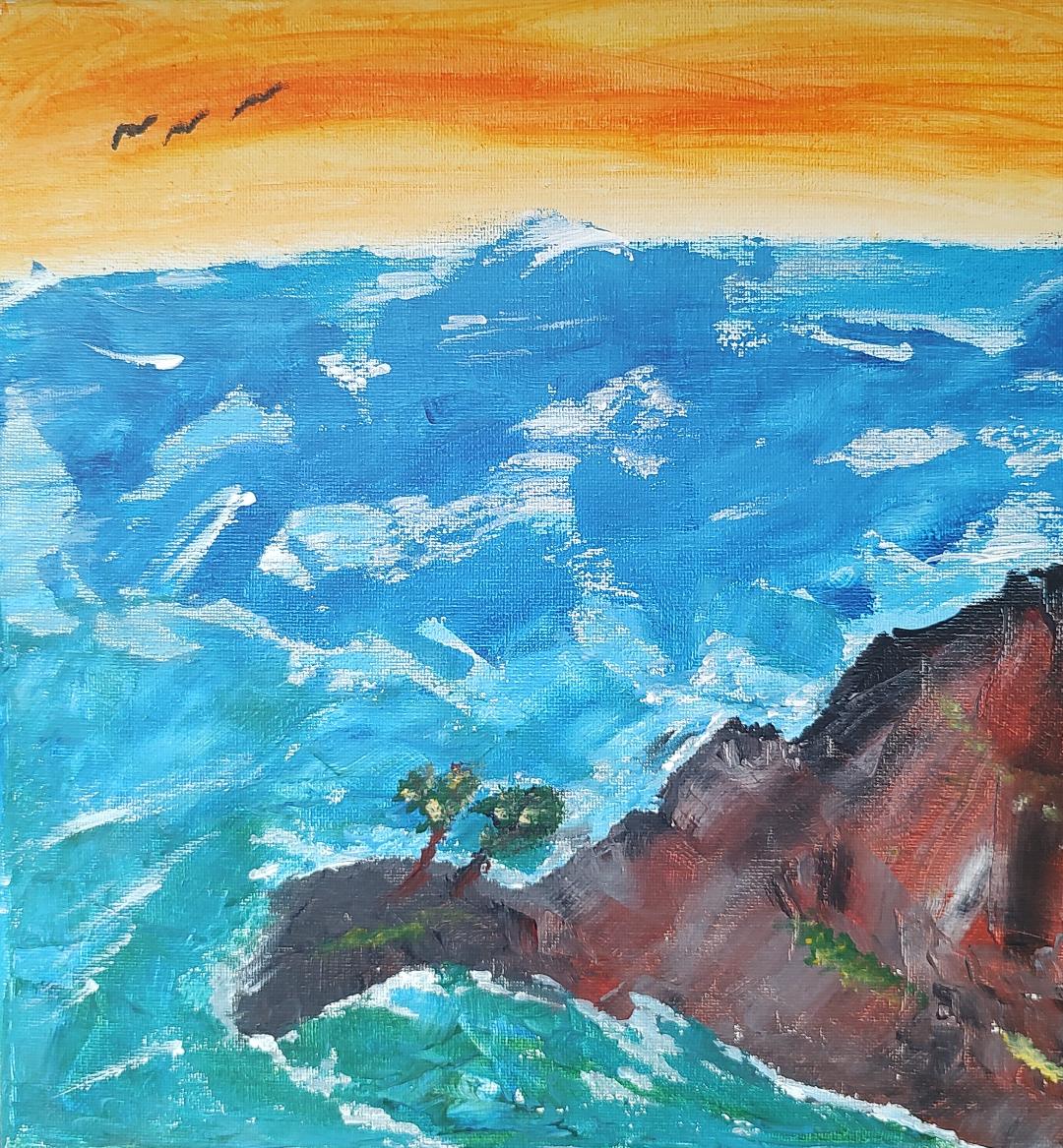 Paul Morabito "PO" Coastal Clash Painting Front Photo