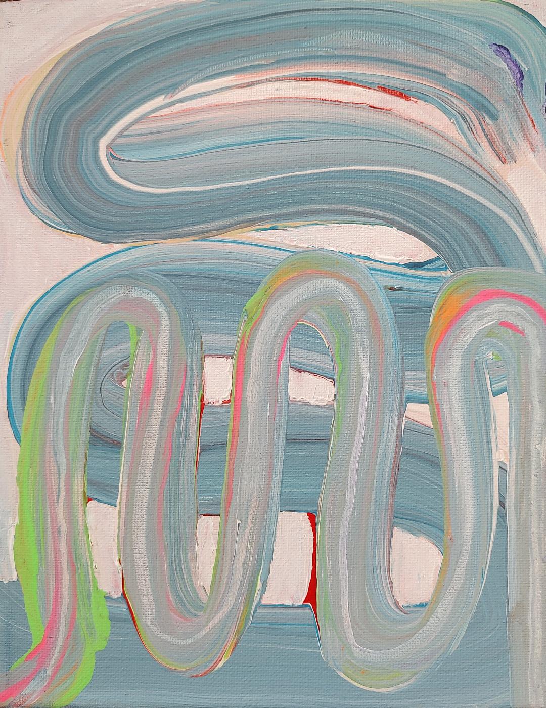 Paul Morabito "PO" Blue Dolphin Painting Front Photo