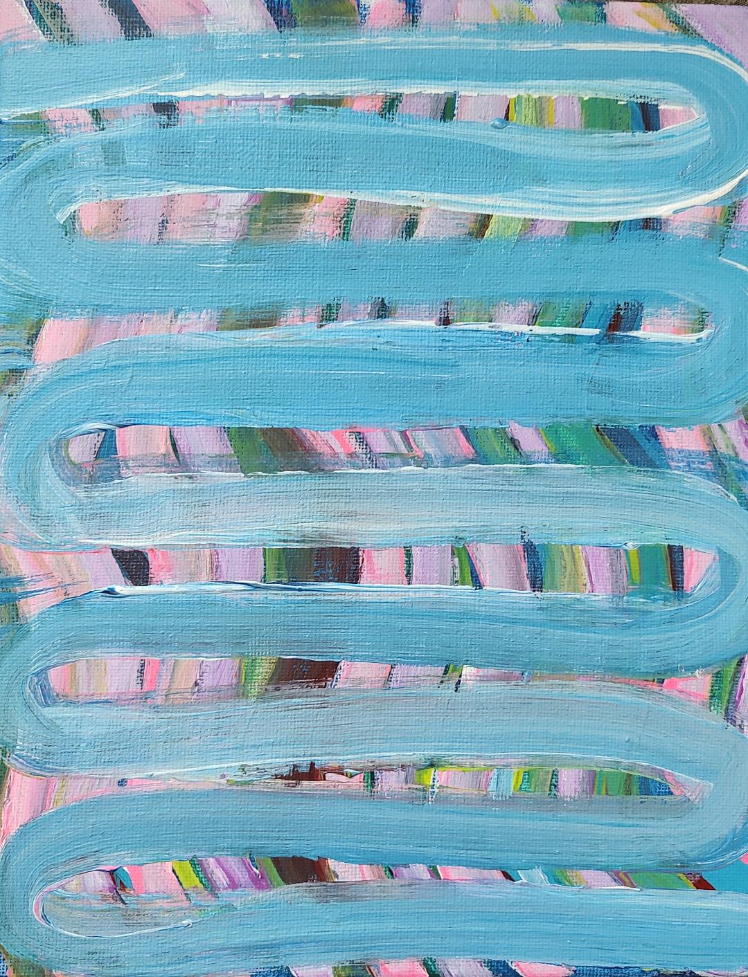 Paul Morabito "PO" Rainbow Lines Painting Front Photo