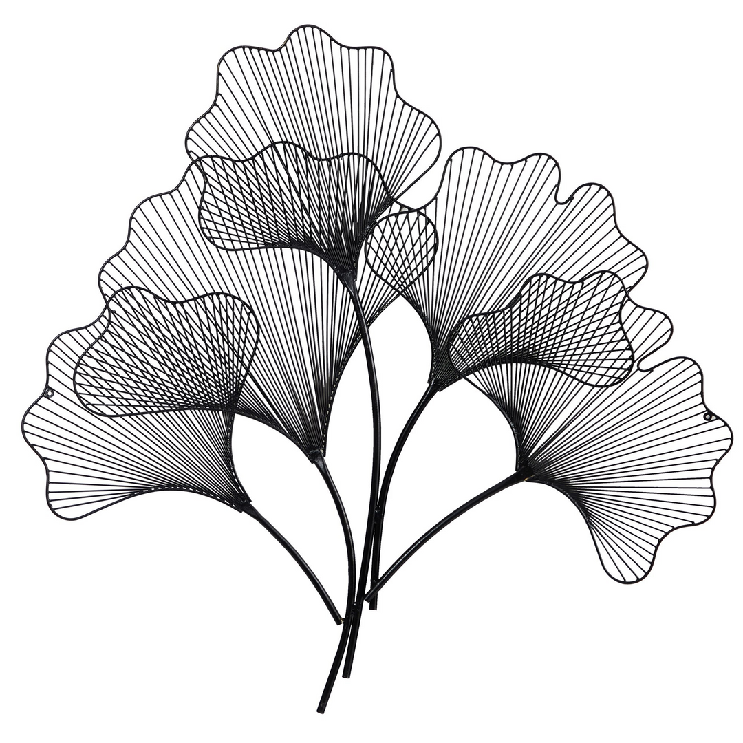 35” Modern Ginkgo Leaf Metal Wall Art Decor