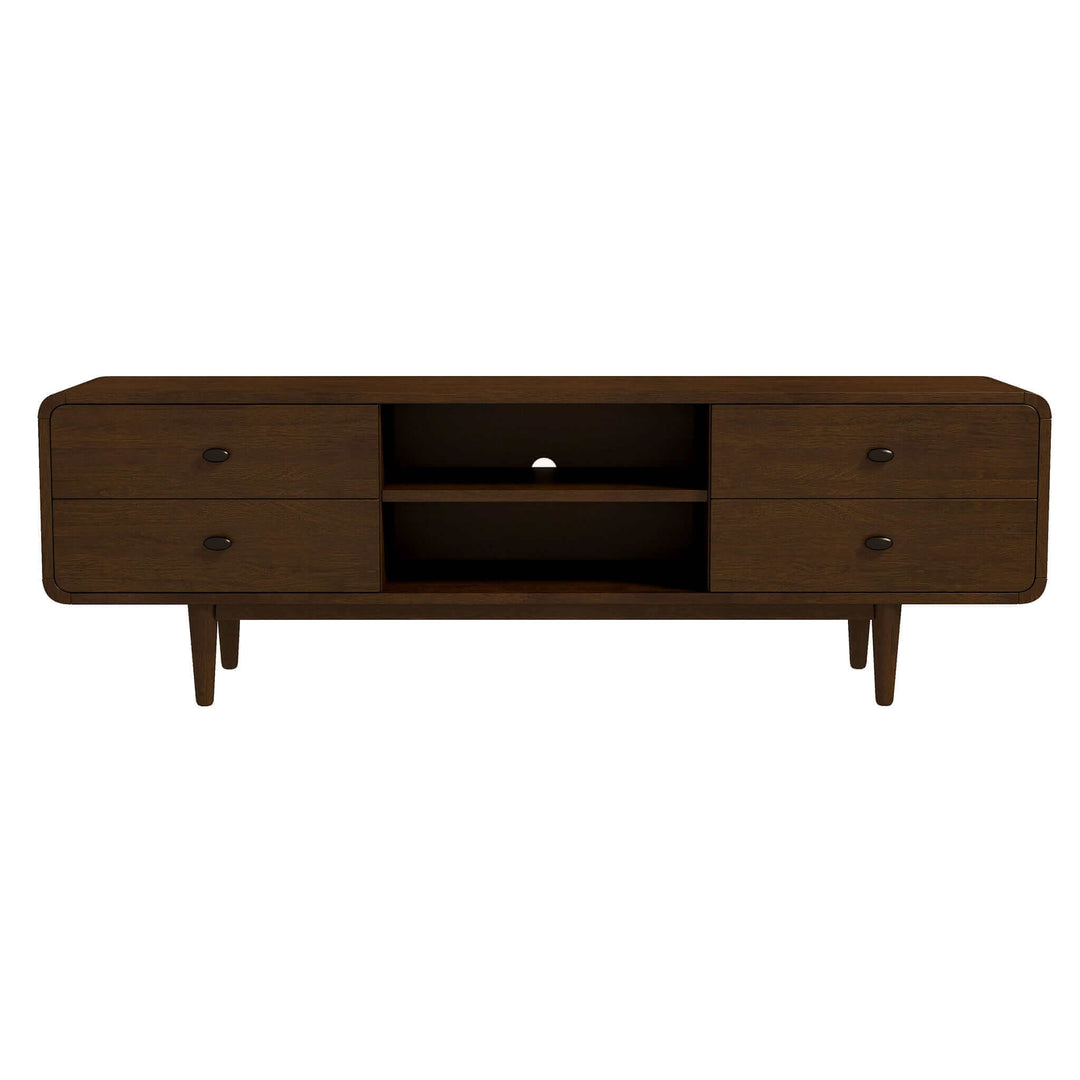 Alexa Mid Century Modern Style TV Stand Front View Shot