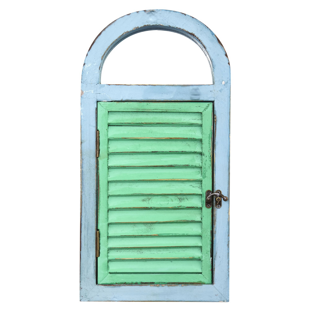 Vintage Window Shutter & Mirror Closed