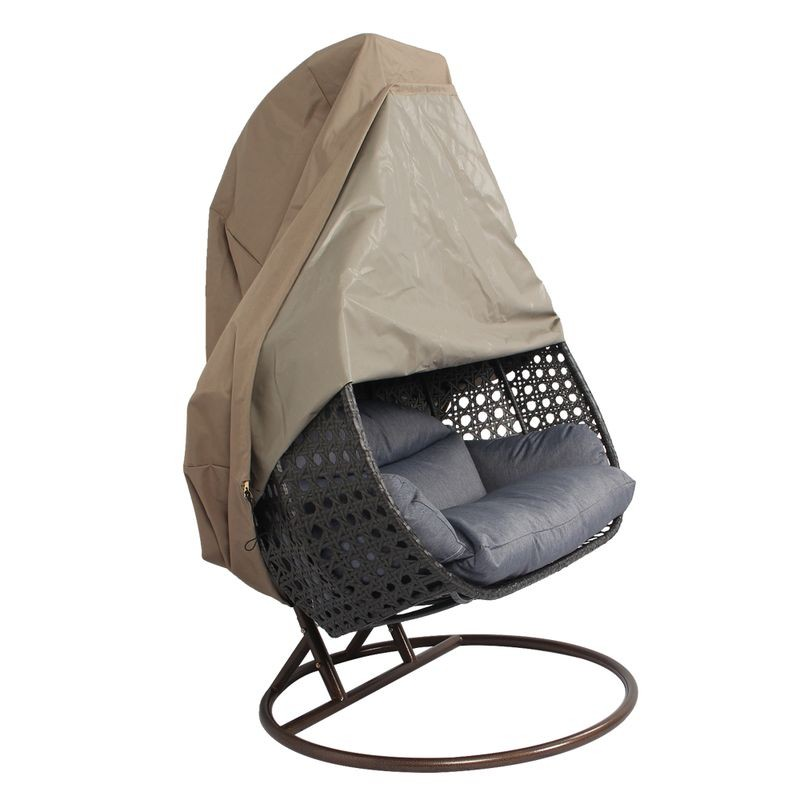 LeisureMod Hanging Double Hanging Egg Swing Chair Cover on Chair.