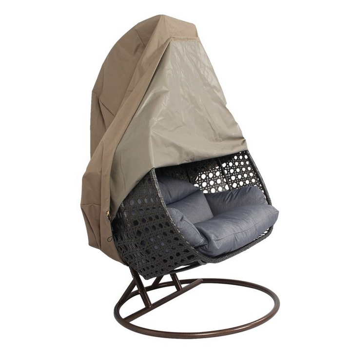 LeisureMod Hanging Double Hanging Egg Swing Chair Cover on Chair.