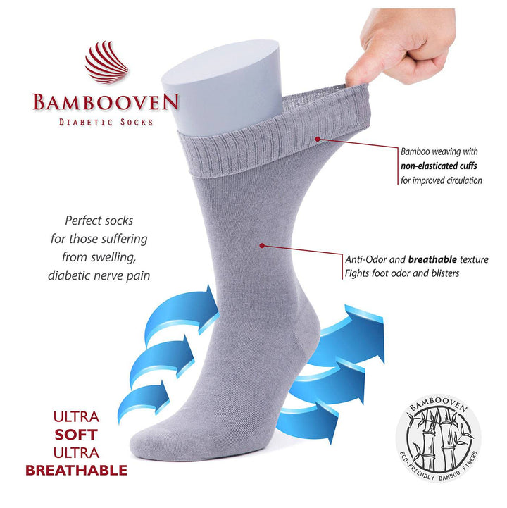 Men’s Bamboo Diabetic Dress and Trouser Socks 6-Pack - 637 Description.