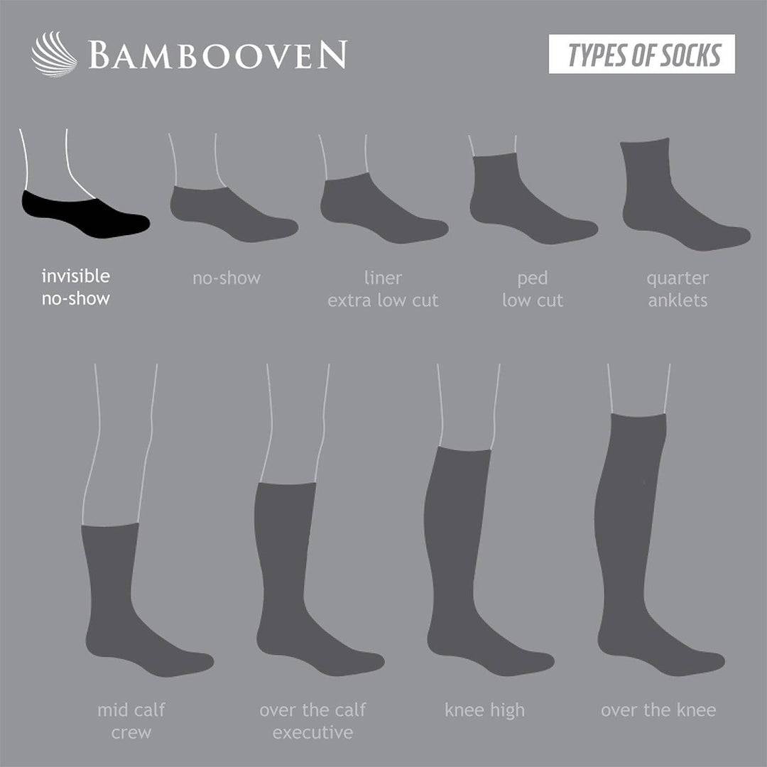 Women’s Bamboo No-Show Socks 6-Pack Invisible, Breathable, Moisture-Wicking Socks - 612 Types of Socks.