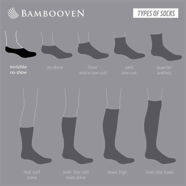 Women’s Bamboo No-Show Socks 6-Pack Invisible, Breathable, Moisture-Wicking Socks - 612 Types of Socks.