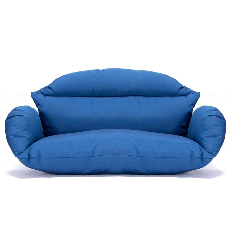 LeisureMod Hanging 2 Person Egg Swing Cushion Blue