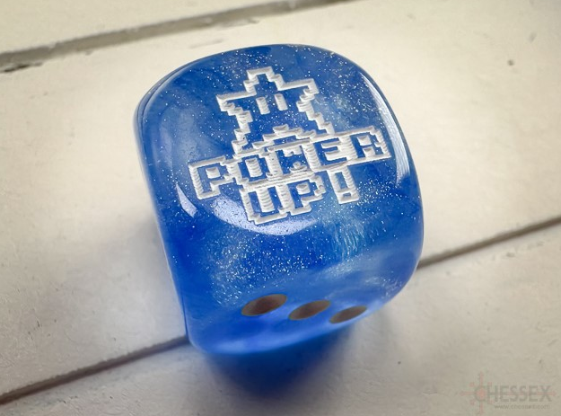 STAR Power Up! d6 (Dice colors are filled at random) | Pipped Dice 16mm