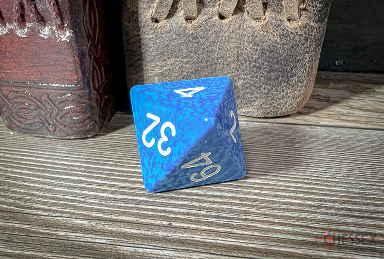 Speckled Water 8-Sided Doubling Cube | 1-128 Backgammon Type Novelty Dice