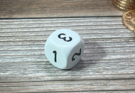 Opaque White /black 16mm d3 (d6 w/ 1-2-3 twice) White/black (SOLD PER PIECE)