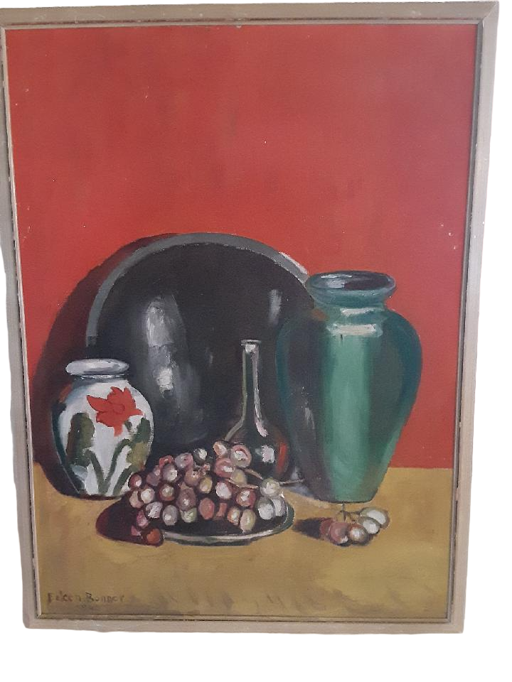 Eileen Bonner Original Painting 1940 Still Life Front Photo
