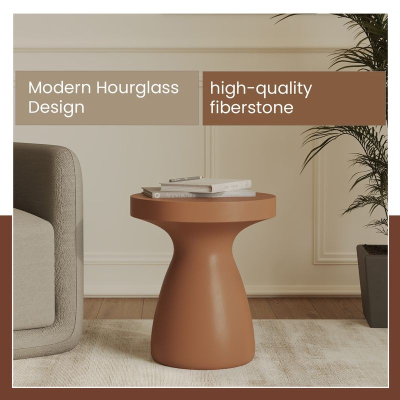 Leisuremod Modern Side End Table Wisp Series in Pink Details.