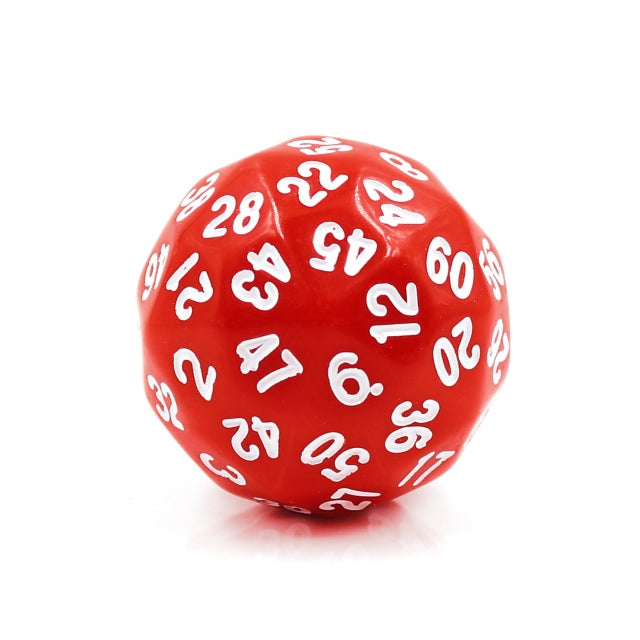 D60-Red Opaque w/White Numbers RPG DND Dice