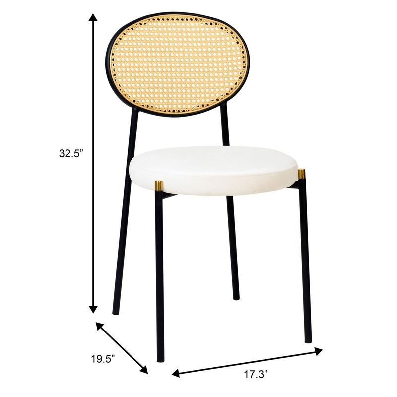 LeisureMod 5-Piece Dining Set with 36" Round Dining Table Black Sintered Stone Top and Black Pedestal with 4 Velvet Dining Chairs in Black Steel Legs in Beige Chair Dimensions.