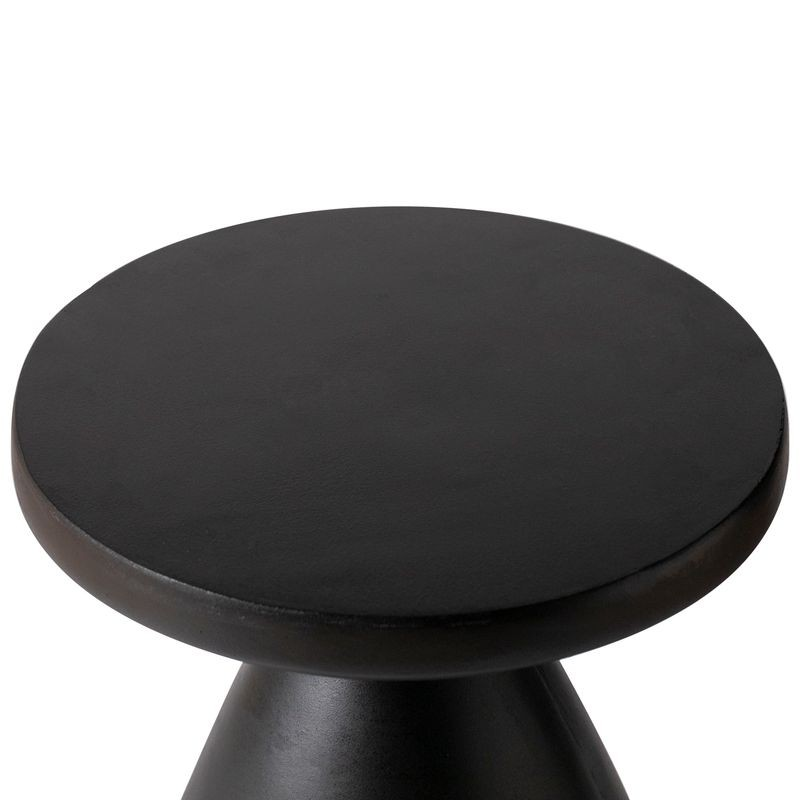 LeisureMod Dune Collection Fiberglass Outdoor Side Table in Black Countertop.