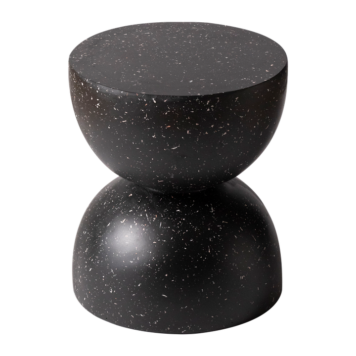 LeisureMod Sage Collection Fiberglass Outdoor Side Table in Black