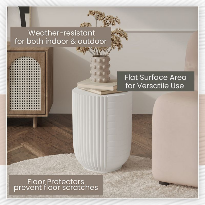 Leisuremod Modern Side End Table Trove Series in White Description.