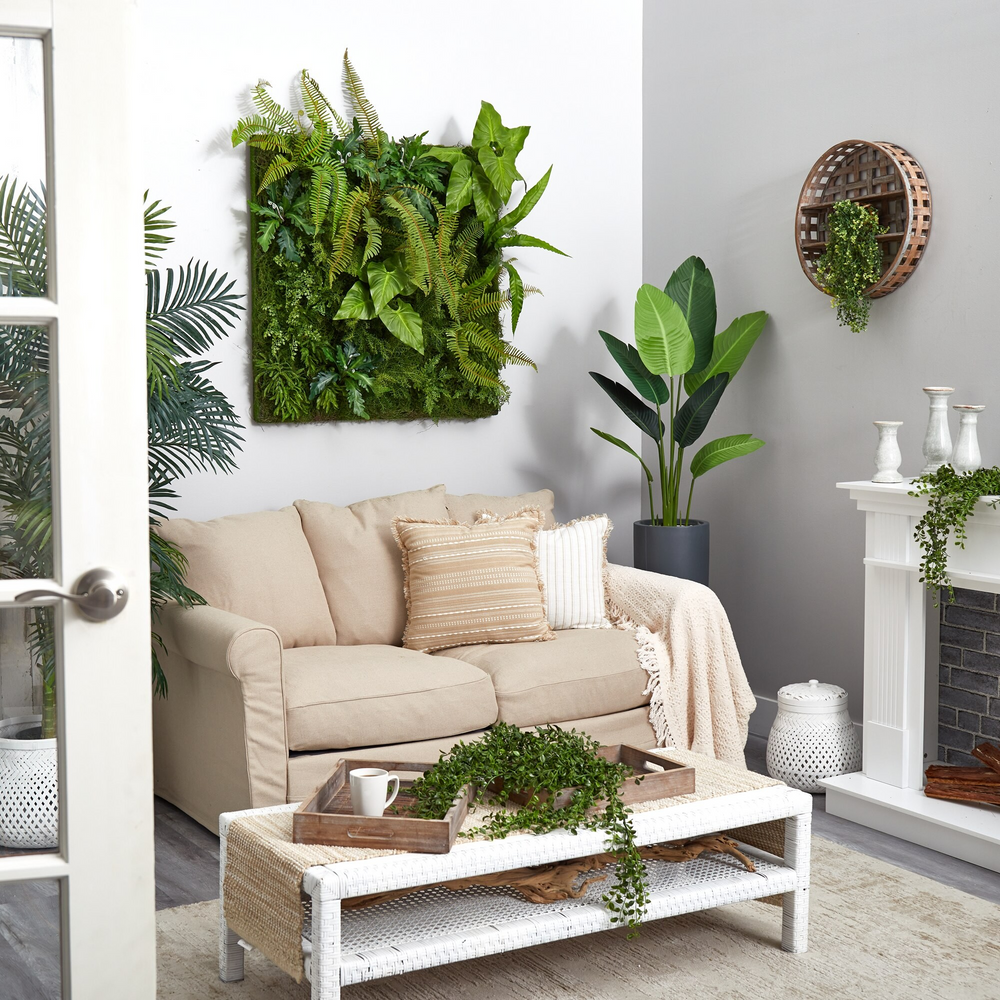 40” x 40” Forest Artificial Living Wall in Room