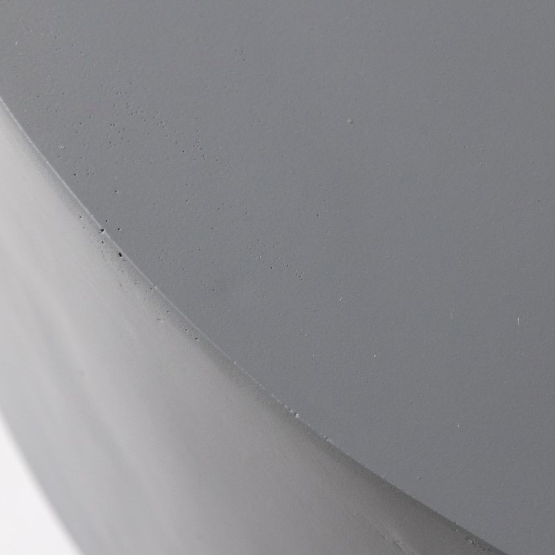 LeisureMod Terra Collection Fiberglass Outdoor Coffee Table in Grey Closeup.