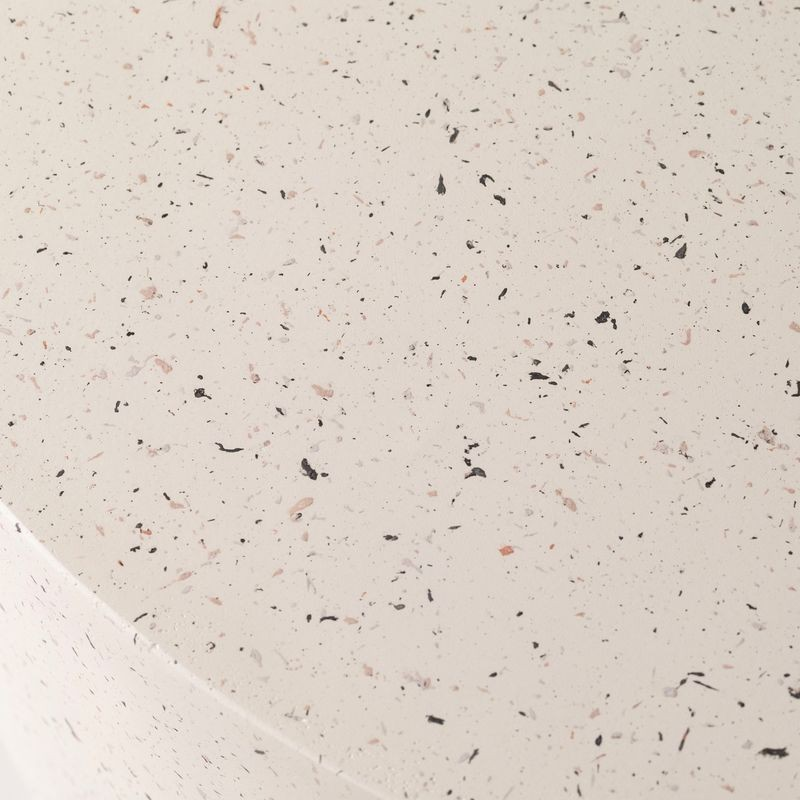 LeisureMod Terra Collection Fiberglass Outdoor Coffee Table In White