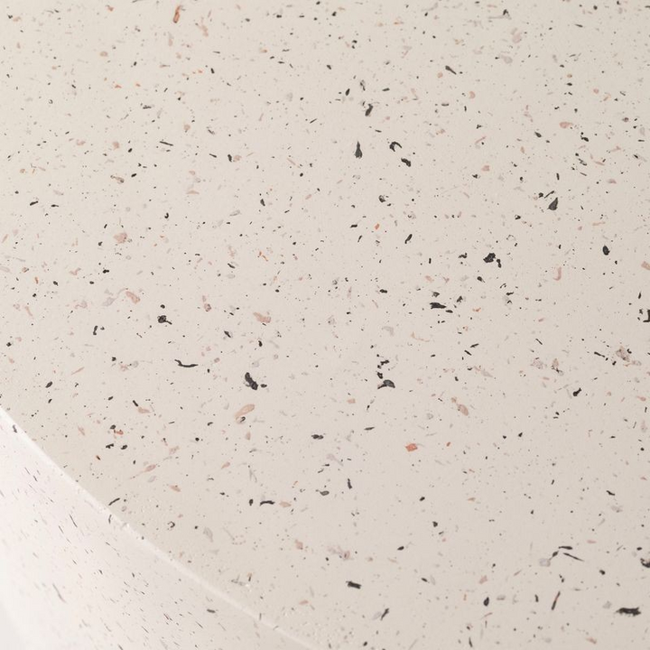 LeisureMod Terra Collection Fiberglass Outdoor Coffee Table In White