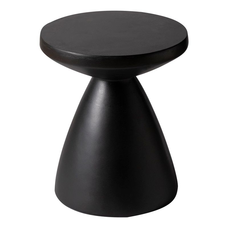 LeisureMod Dune Collection Fiberglass Outdoor Side Table in Black