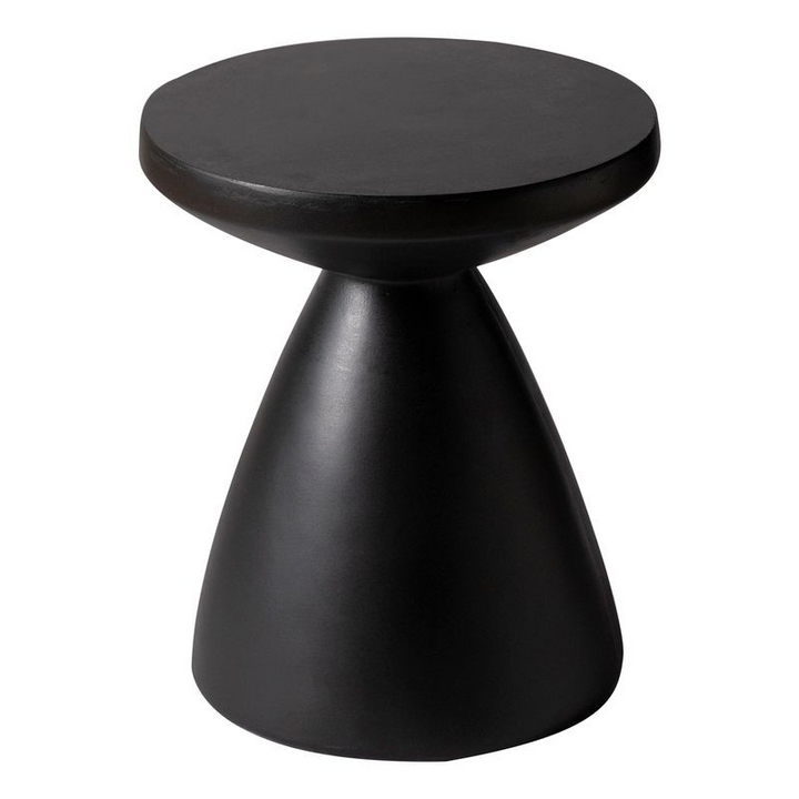 LeisureMod Dune Collection Fiberglass Outdoor Side Table in Black