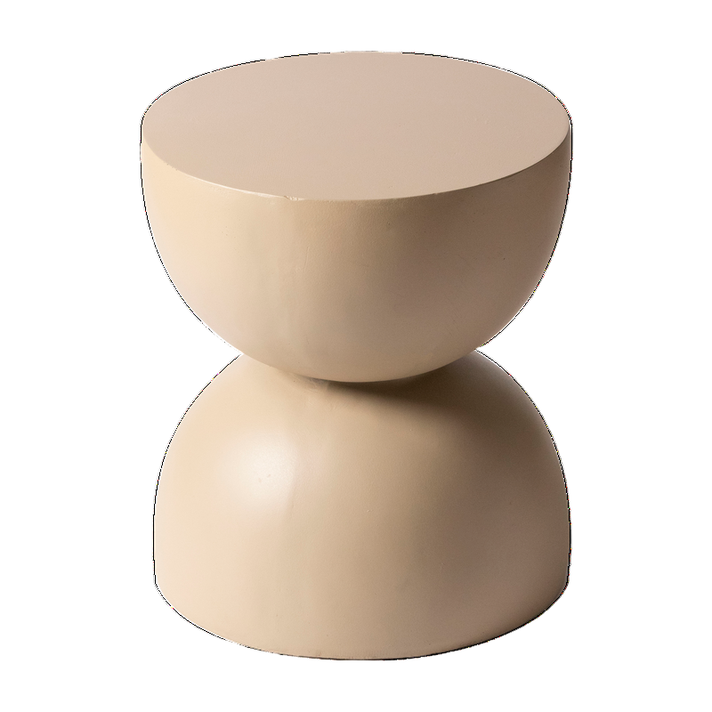 LeisureMod Sage Collection Fiberglass Outdoor Side Table in Beige