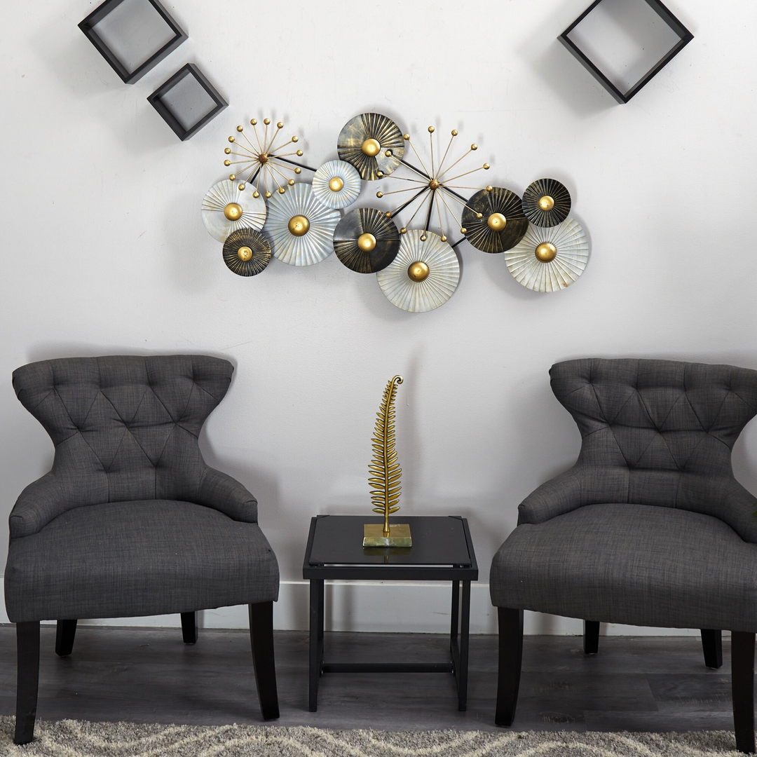 3.5’ x 2’ Urban Layered Metal Wall Art Decor on Wall.