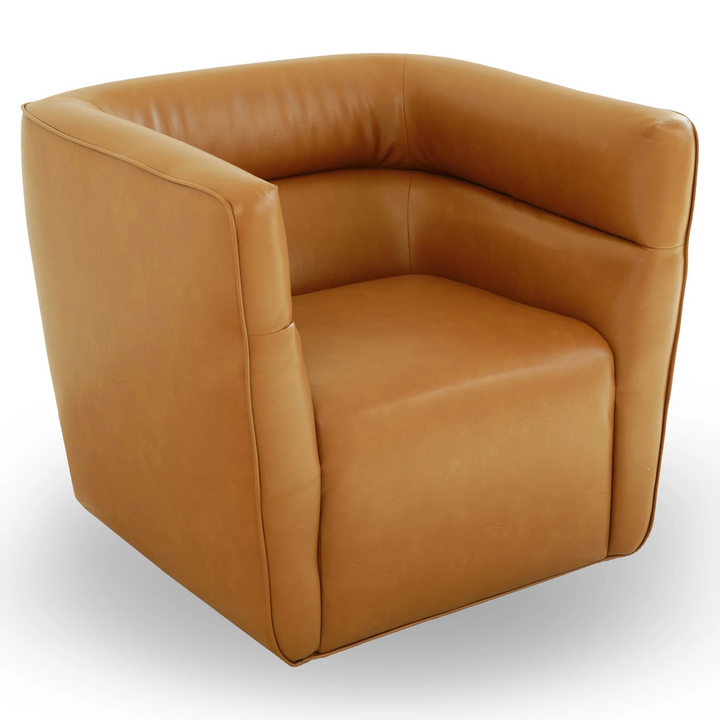 Callan Swivel Chair Vegan Tan Leather