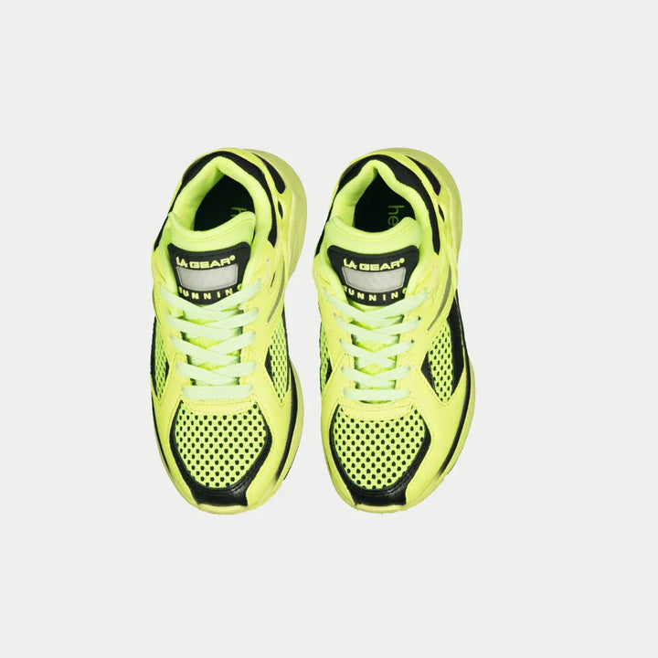 LA Gear Kids Catapult Light-Up x Glow Low Top Neon Yellow x Black