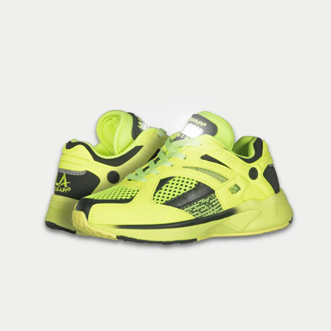 LA Gear Kids Catapult Light-Up x Glow Low Top Neon Yellow and Black