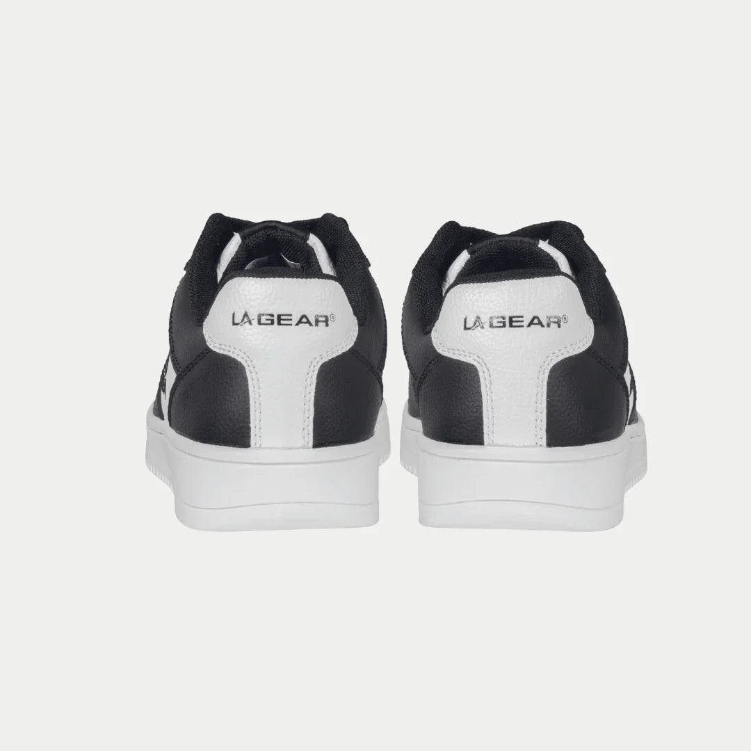 LA Gear Kids Edge Low Top Black and White Logo