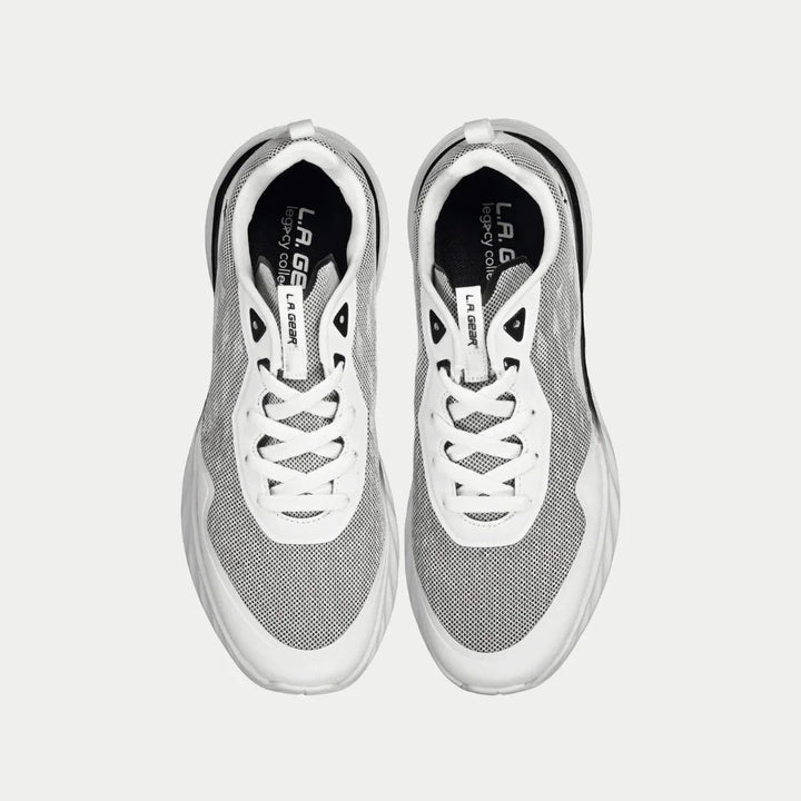 LA Gear Men's Highland Low Top White and Black Top View.
