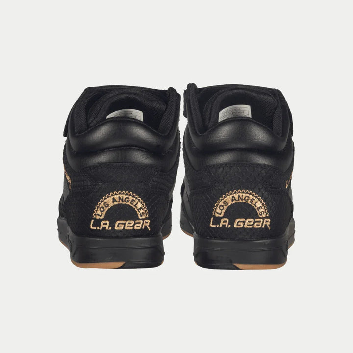 LA Gear Men's Flame Retro High-Top Black Back View.