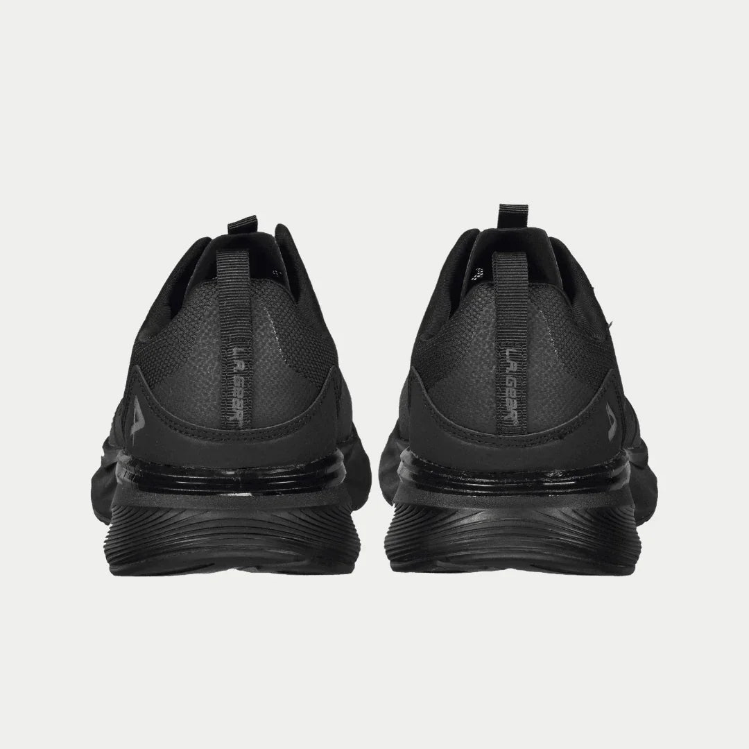 LA Gear Men's Highland Low Top Black Back View.
