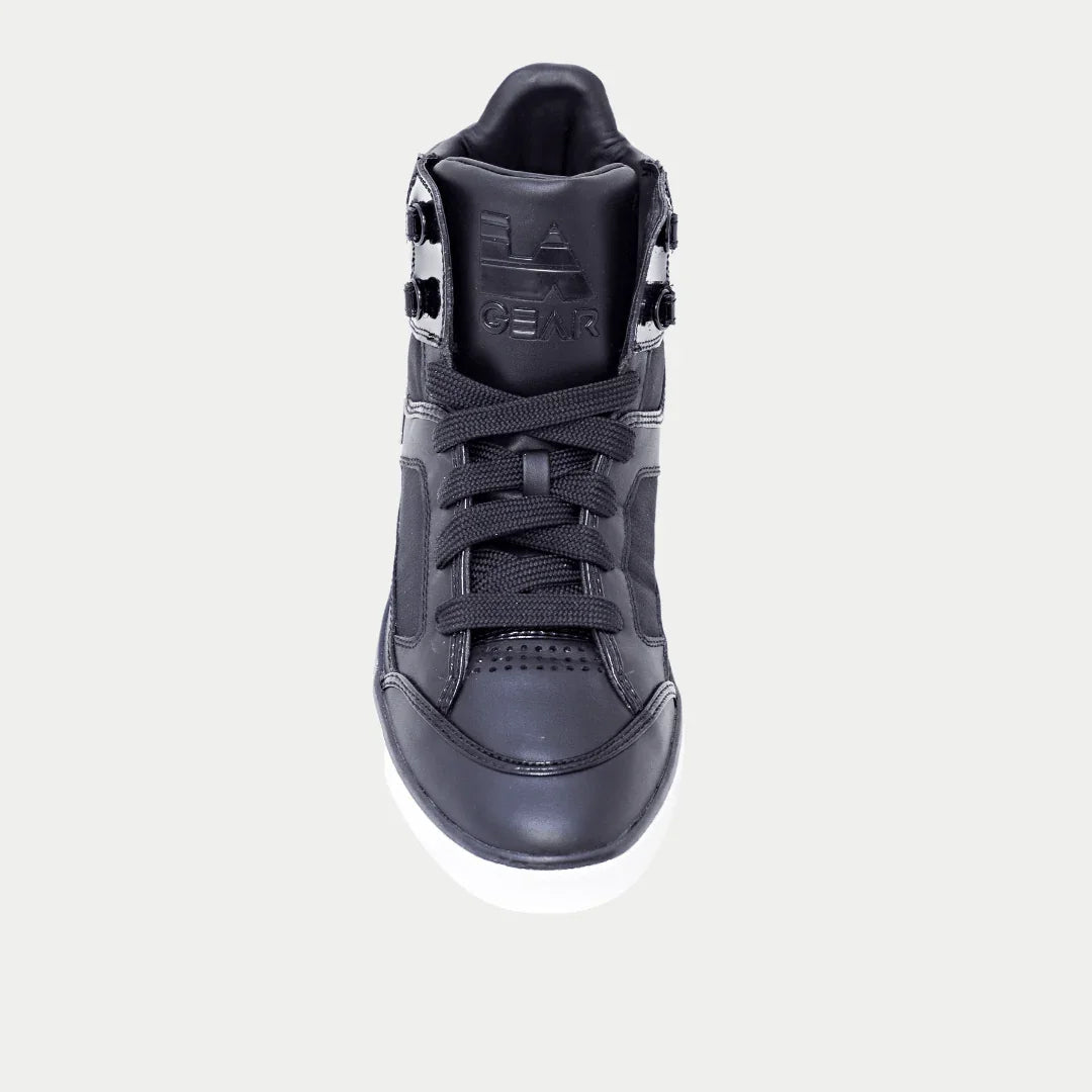 LA Gear Men's Court High Vintage High-top Black Front View.