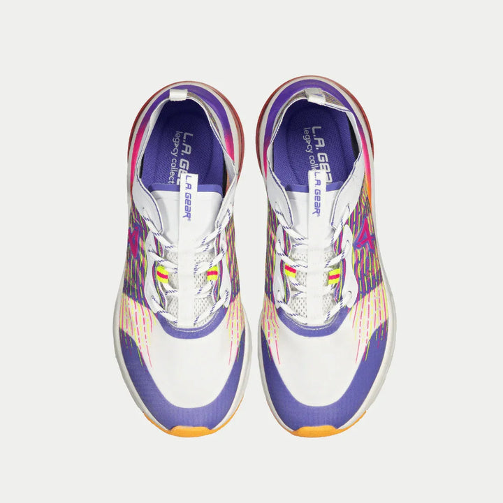 LA Gear Women's Artesia Low Top White, Purple and Orange