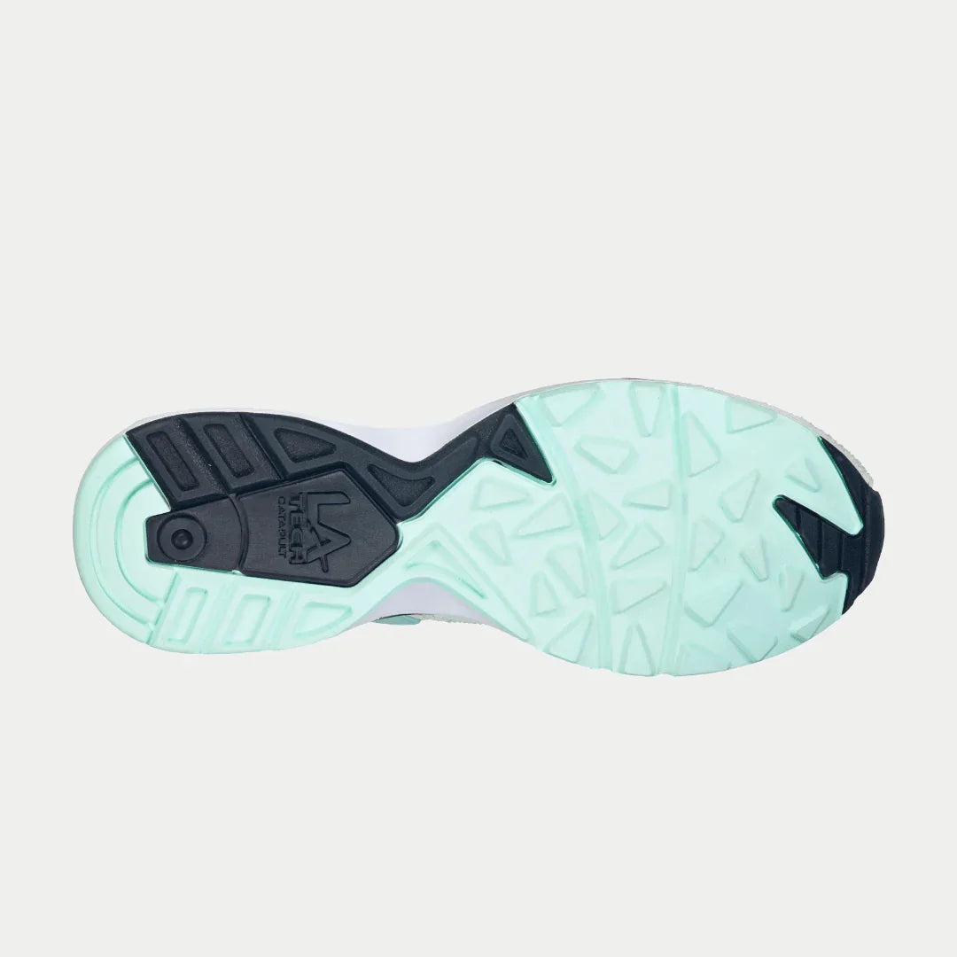 LA Gear Women's Catapult Light-Up Low Top Mint and Black Bottom View.