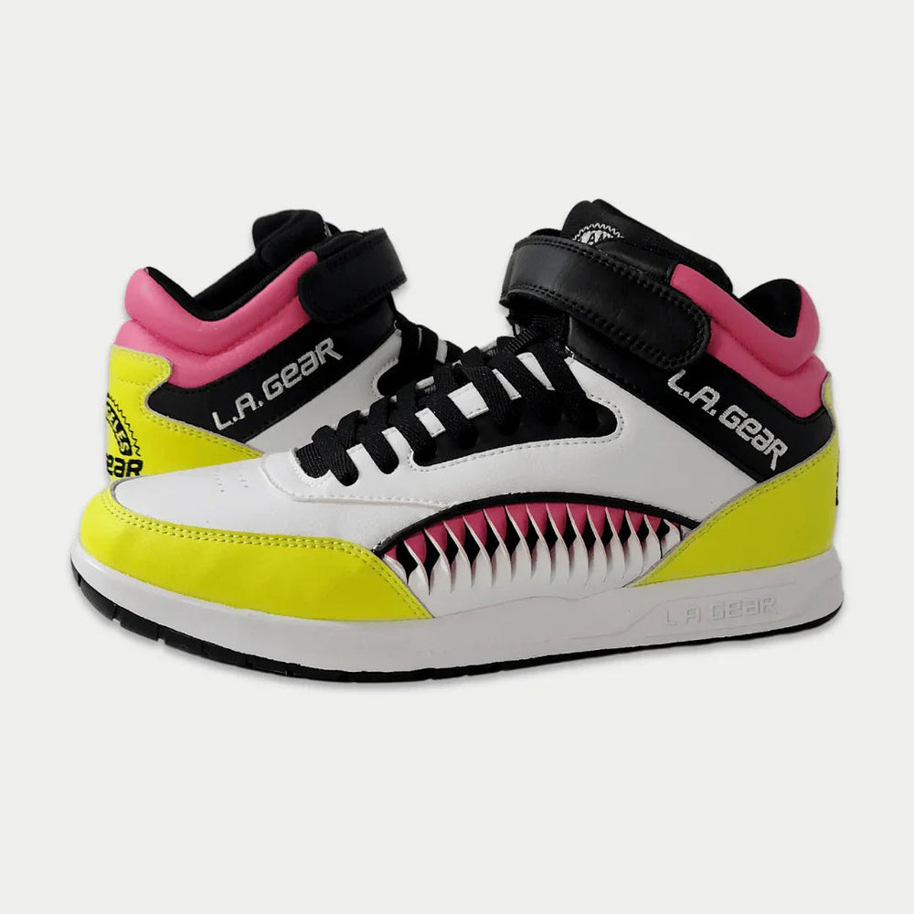 LA Gear Women's Flame Retro High-top Black, Pink and Lime