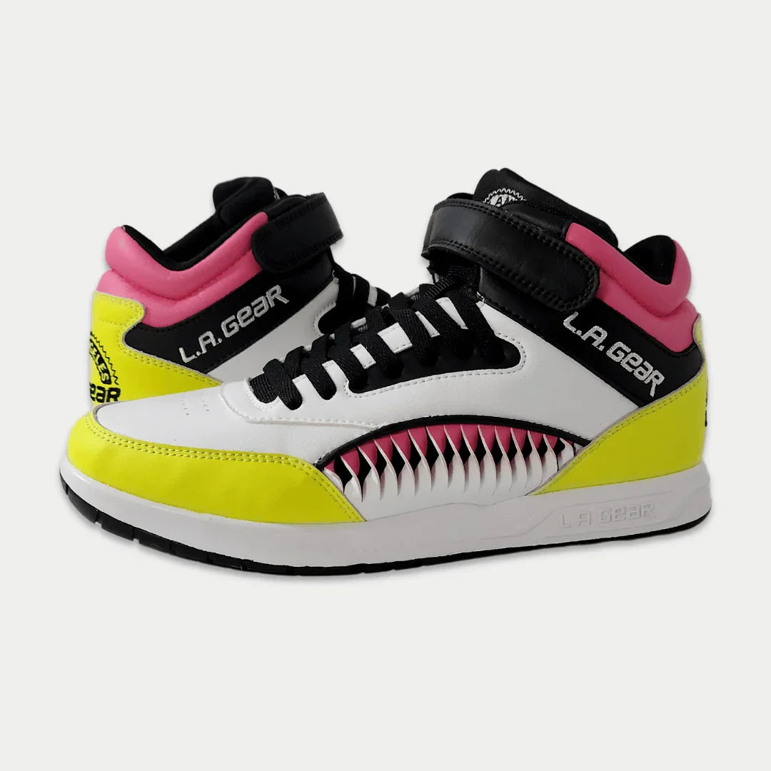 LA Gear Women's Flame Retro High-top Black, Pink and Lime