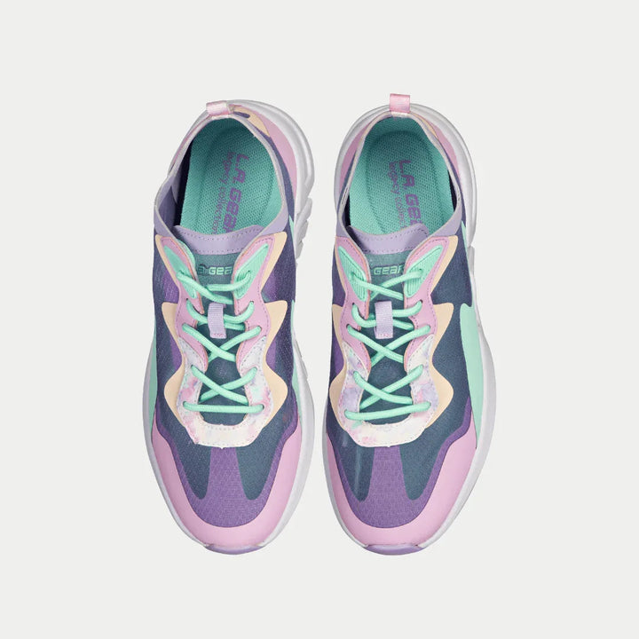 LA Gear Women's Mid-City Low Top Lavender and Pink Top View.