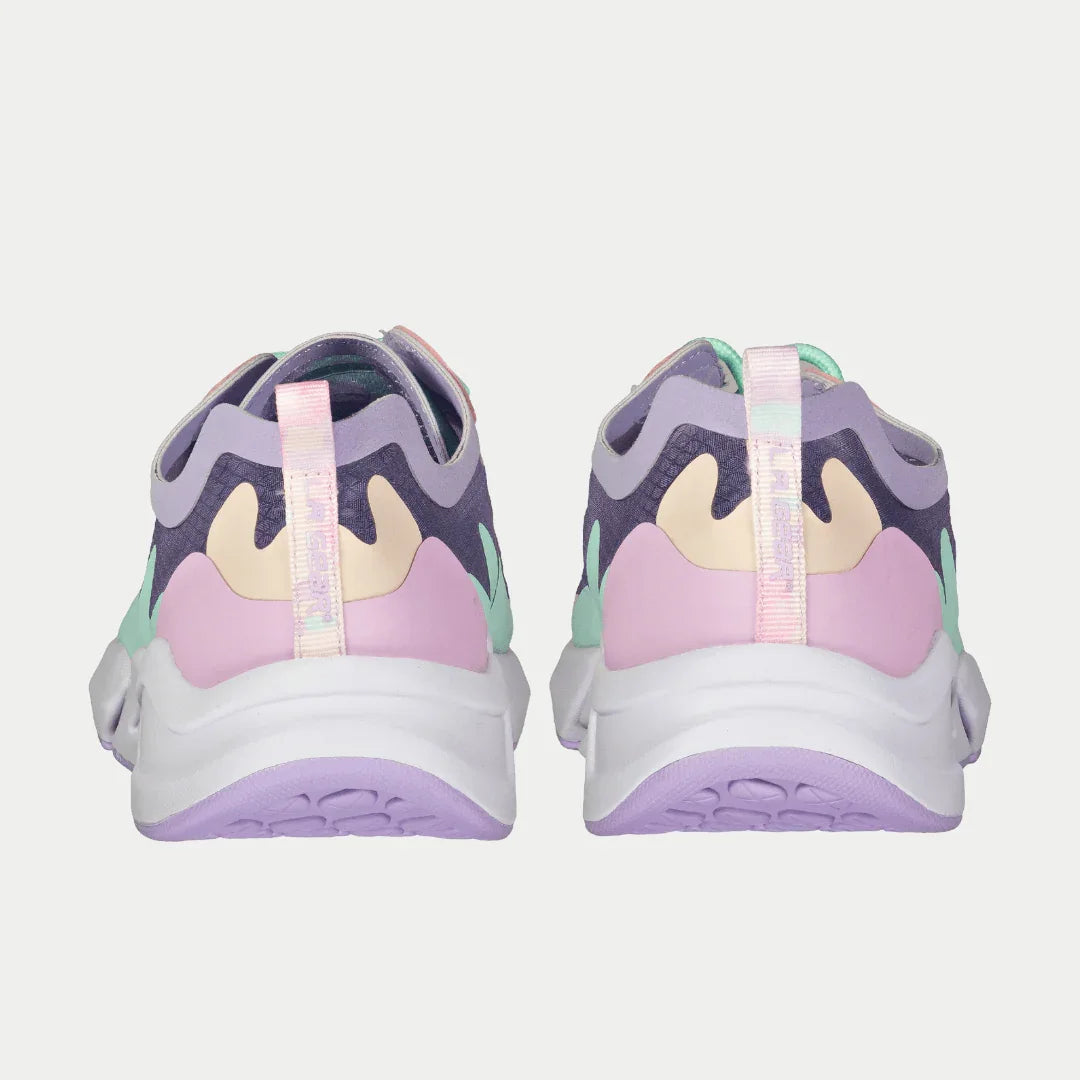 LA Gear Women's Mid-City Low Top Lavender and Pink Back View.