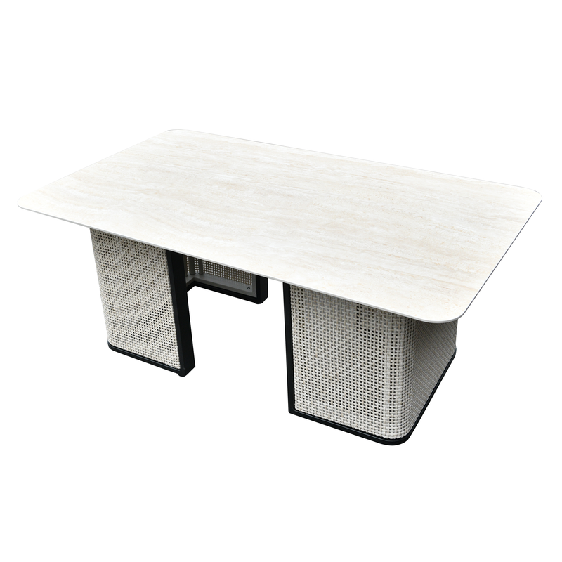 LeisureMod 4-Piece Conversation Set with Coffee Table, Sofa, and 2 Accent Chairs in Black Arvin Collection Black Table.