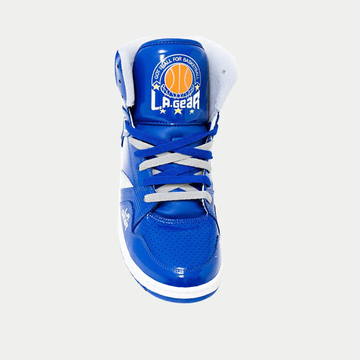 LA Gear Men’s Star Shooter Vintage High-top Blue Front View.