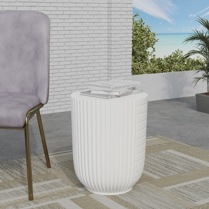 Leisuremod Modern Side End Table Trove Series in White Photo.
