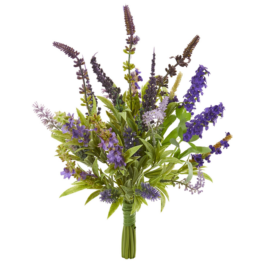 15” Lavander Artificial Flower Bouquet (Set of 3)