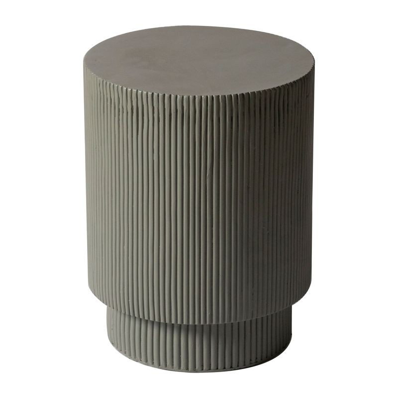 LeisureMod Eden Collection Fiberglass Outdoor Side Table in Grey