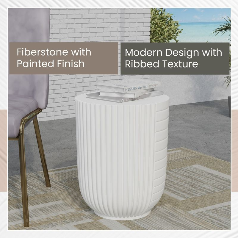 Leisuremod Modern Side End Table Trove Series in White Details.